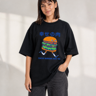 Hamburguesa Veloz - remera unisex, ejemplo calce Oversize