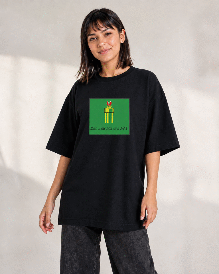 Paradoja Pixel - remera unisex, ejemplo calce Oversize