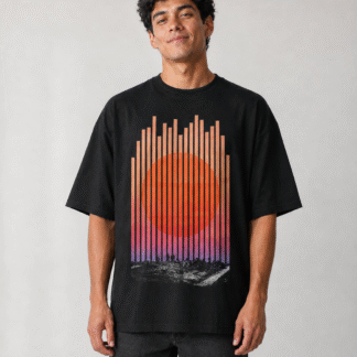 Sol Retro - remera unisex, ejemplo calce Oversize